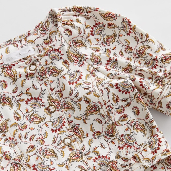 ZARA Kids Belted Floral Jumpsuit - Picture 2 of 4